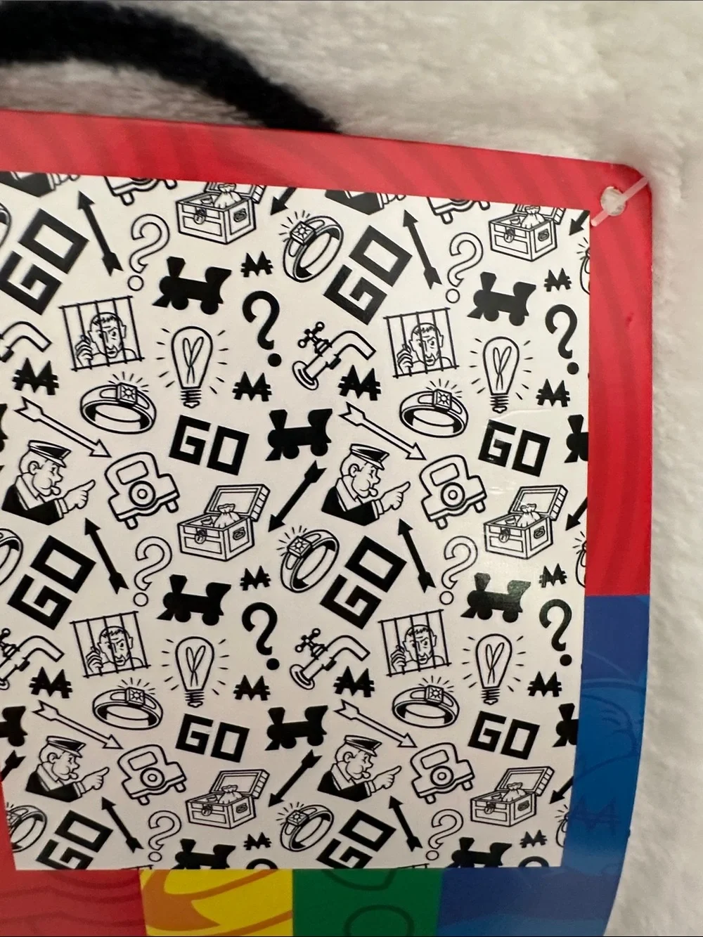 Monopoly Plush Throw Blanket in White and Black - Iconic Game Design